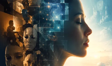Symbolisches Hochformat-Bild zur Thought-Engineering-Reihe mit dem Thema „Annahmen“. Im Zentrum steht das seitliche Profil einer ruhig wirkenden Person mit geschlossenen Augen. Die rechte Bildhälfte ist hell, weit und von blau-goldenem Licht geprägt; sie zeigt einen offenen Horizont, eine Treppe und eine klare, beinahe meditative Atmosphäre. Die linke Bildhälfte wirkt dunkler und komplexer: Mehrere Masken, Gesichter, Schattenfiguren, geometrische Fragmente und transparente Ebenen überlagern sich. Sie symbolisieren alte Überzeugungen, Rollenbilder, innere Prägungen und ungeprüfte Annahmen. Im Kopfbereich verbinden leuchtende Linien und Knotenpunkte die verschiedenen Bildebenen und machen Denkprozesse sichtbar. Das Bild steht für den Übergang von unbewusster Gewohnheit zu bewusster Reflexion: Nicht jede Überzeugung ist Wahrheit, manche wird erst durch ehrliches Hinterfragen sichtbar. Oben steht der Titel „Annahmen“, ergänzt durch dezente Branding-Elemente.